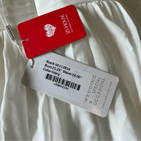 JJ’s House Ivory Junior Bridesmaids Dress Wedding SZ 6 and 7 - Picture 9 of 15